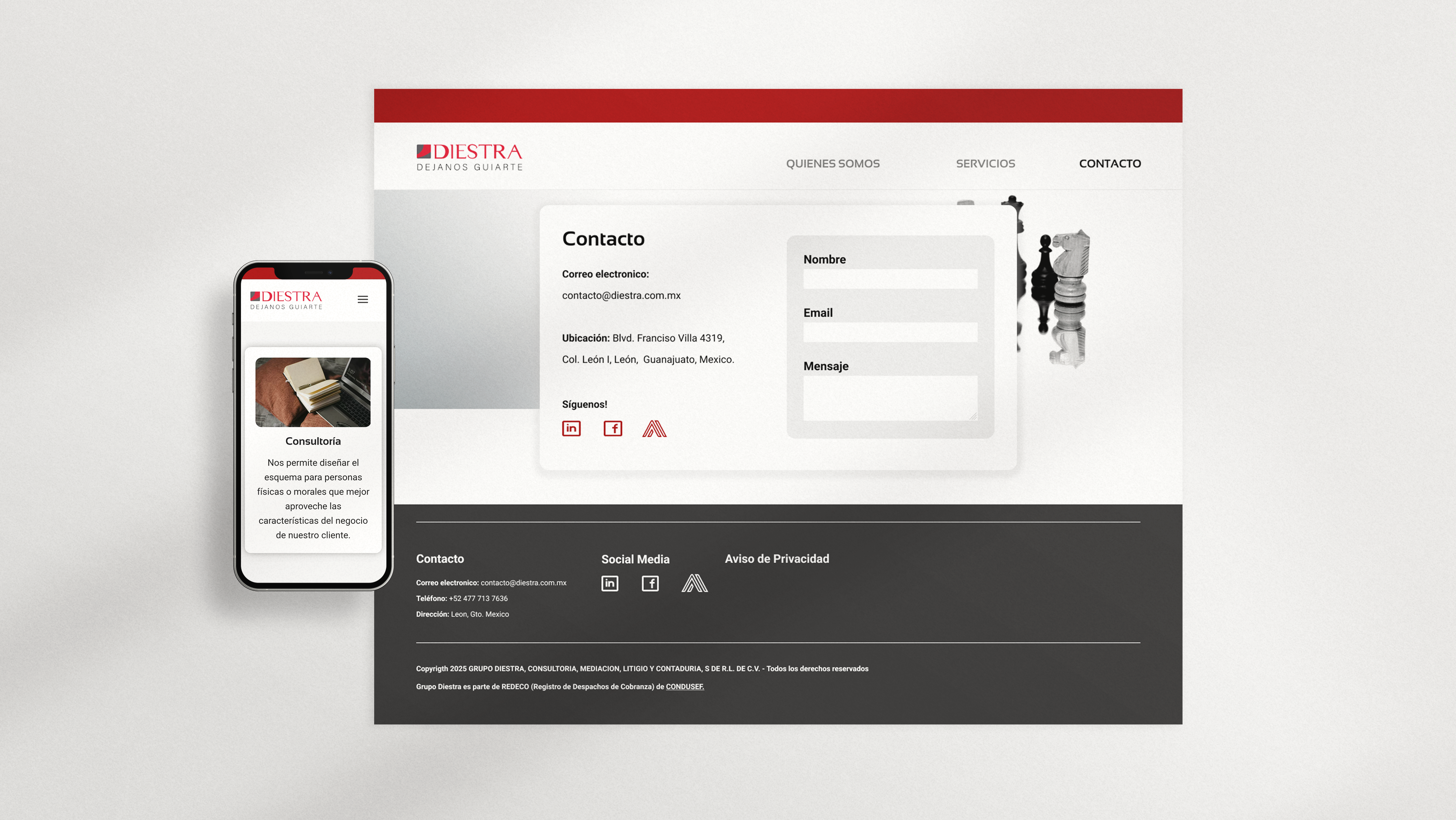 Diestra Website Redesign